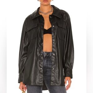 Steve Madden Black Leather Shacket